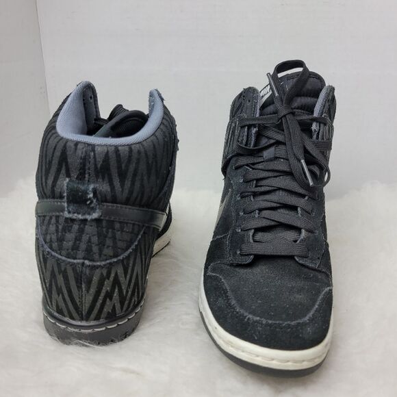 Nike Dunk Sky Hi Black White Women's 543258-002 Wedge Sneaker Shoes Size 7 - Picture 7 of 9